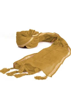 Woven Chanderi Silk Turban in Beige