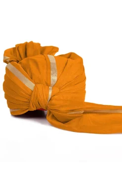 Woven Chanderi Silk Turban in Mustard