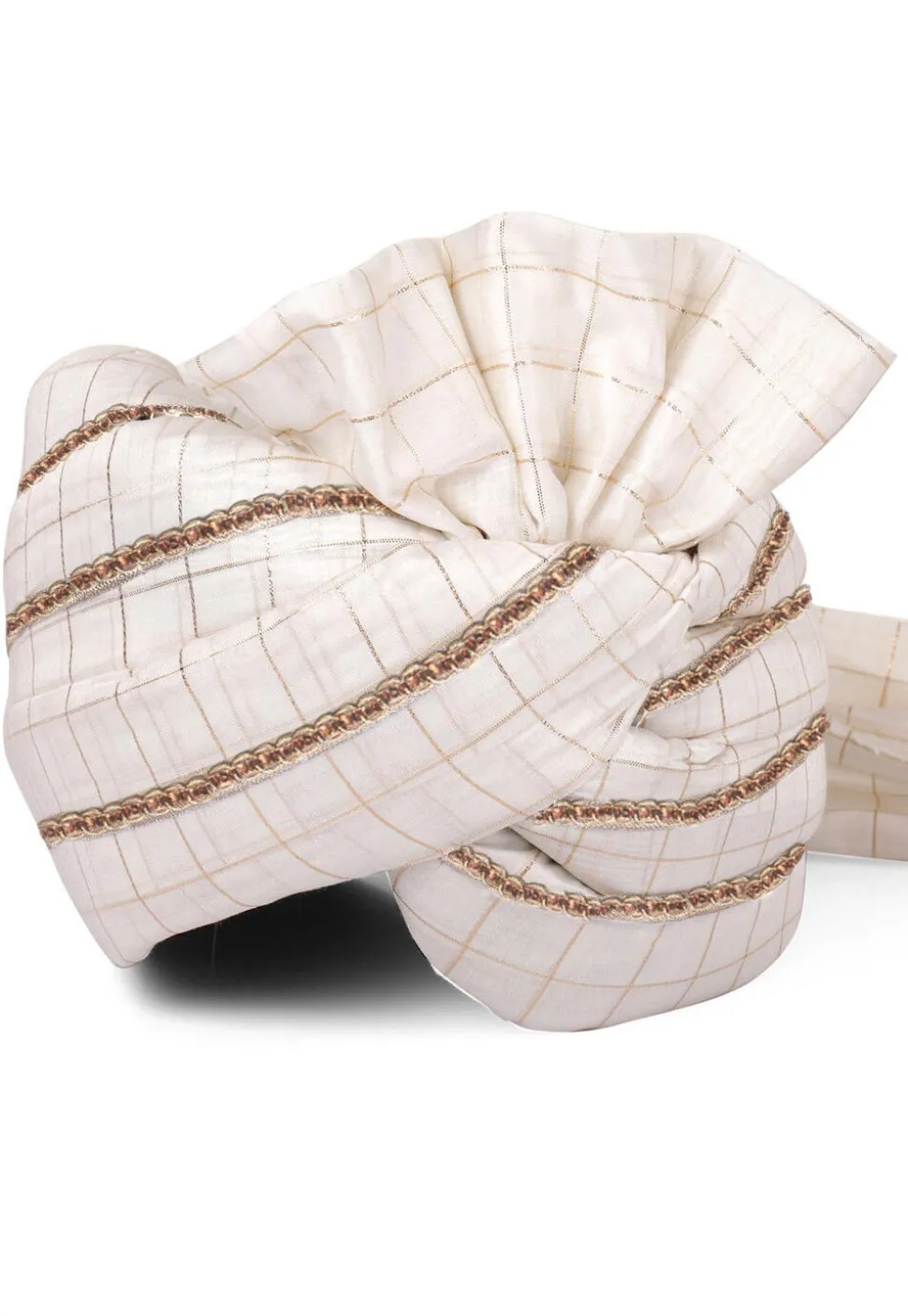 Woven Chanderi Silk Turban in Off White