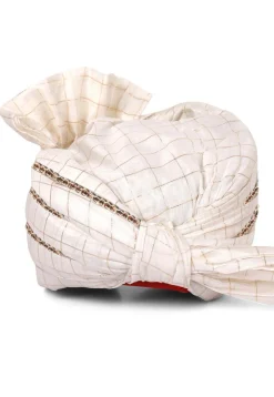 Woven Chanderi Silk Turban in Off White