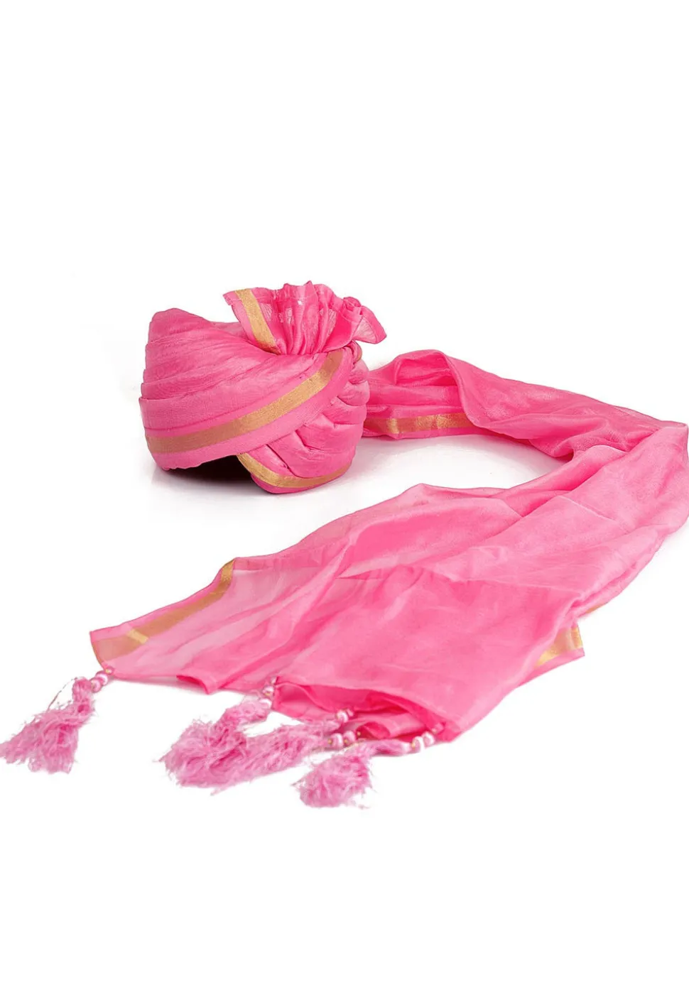 Woven Chanderi Silk Unisex Turban in Pink