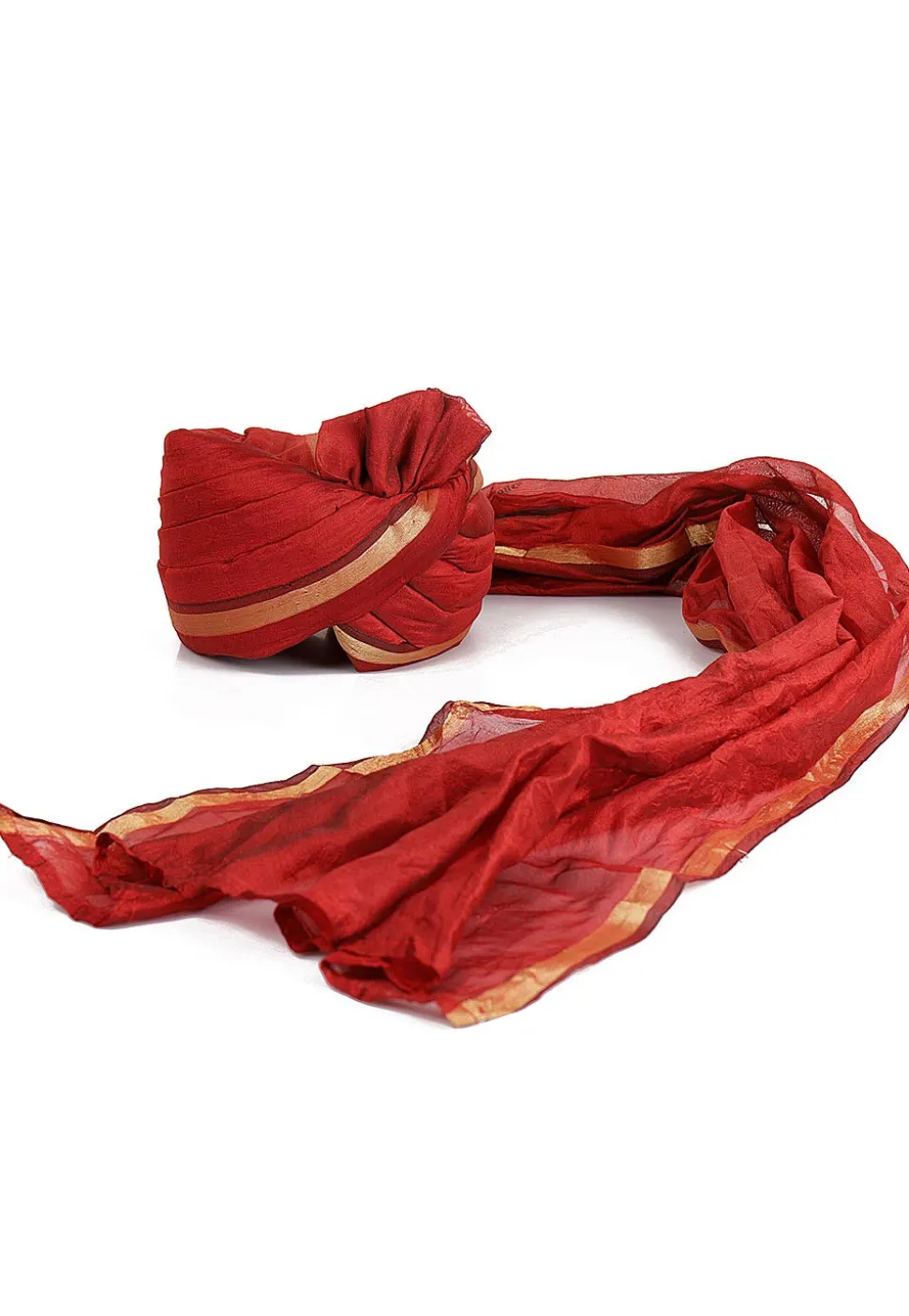 Woven Chanderi Silk Unisex Turban in Maroon