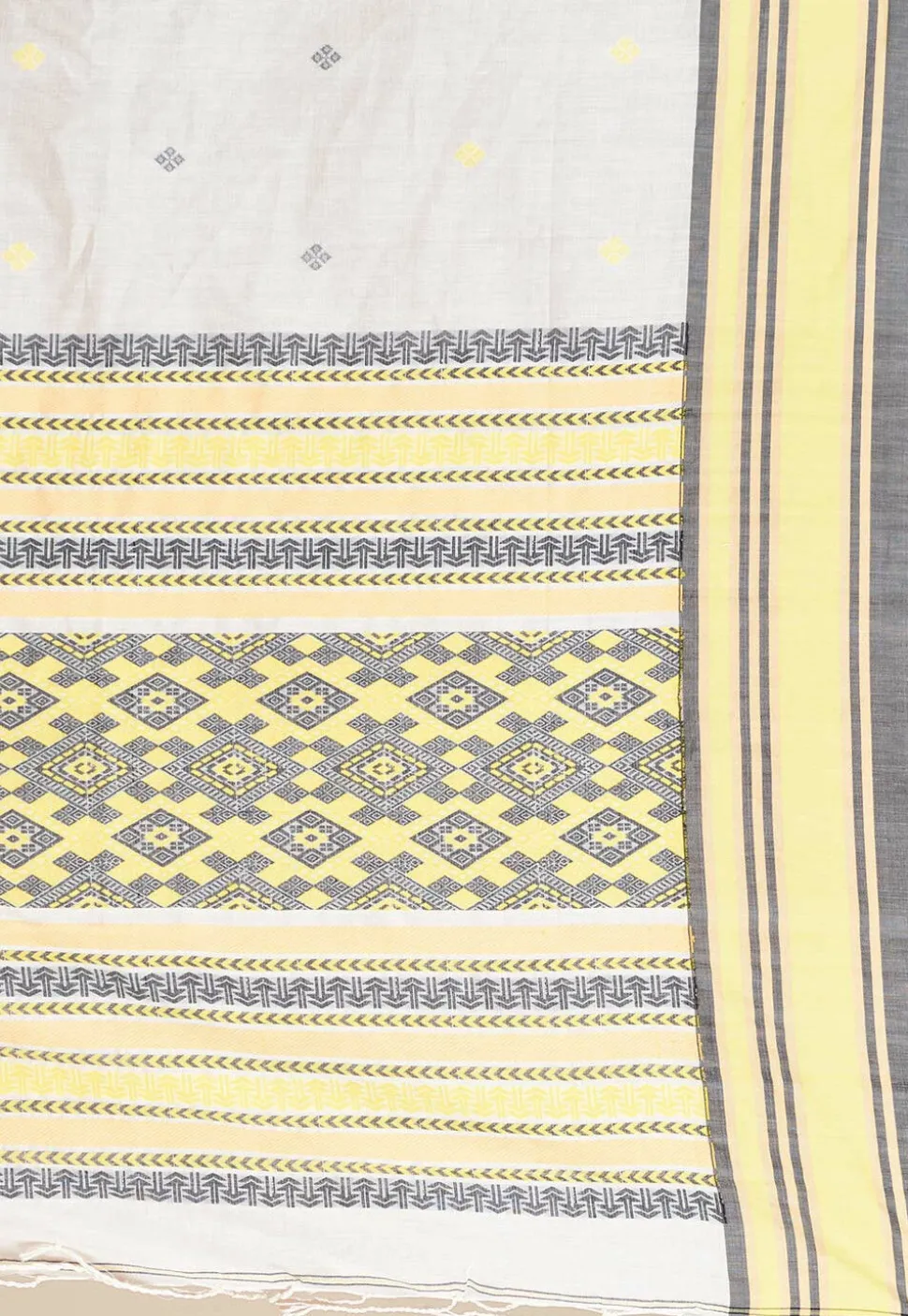 Woven Cotton Saree in Off White