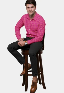 Woven Cotton Shirt in Fuchsia