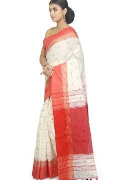 Woven Cotton Silk Handloom Saree in Off White