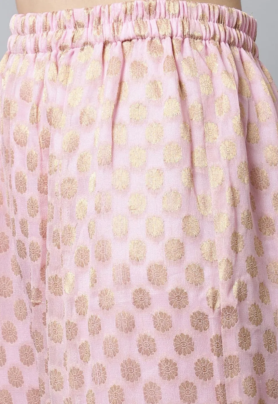 Woven Georgette Jacquard Pakistani Suit in Light Pink