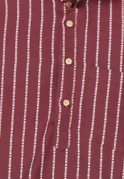Woven Handloom South Cotton Kurta in Maroon