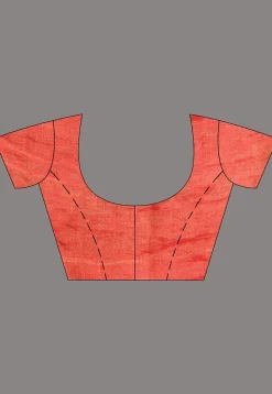 Woven Linen Saree in Red