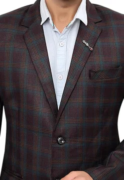 Woven Linen Silk Blazer in Purple