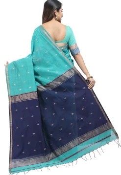 Woven Maheshwari Cotton Saree in Blue