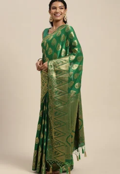 Woven Mysore Silk Saree in Green