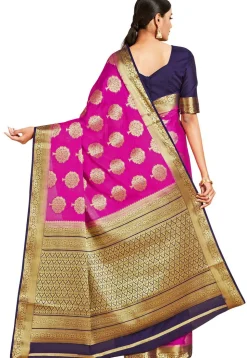 Woven Mysore Silk Saree in Fuchsia