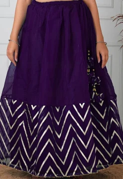 Woven Organza Skirt in Dark Purple