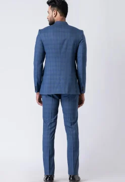 Woven Polyester Jodhpuri Suit in Light Blue