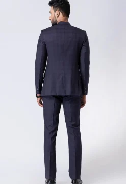 Woven Polyester Jodhpuri Suit in Dusty Purple