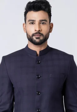 Woven Polyester Jodhpuri Suit in Dusty Purple