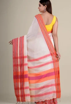 Woven Pure Cotton Saree in Cream