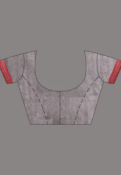 Woven Pure Cotton Saree in Grey