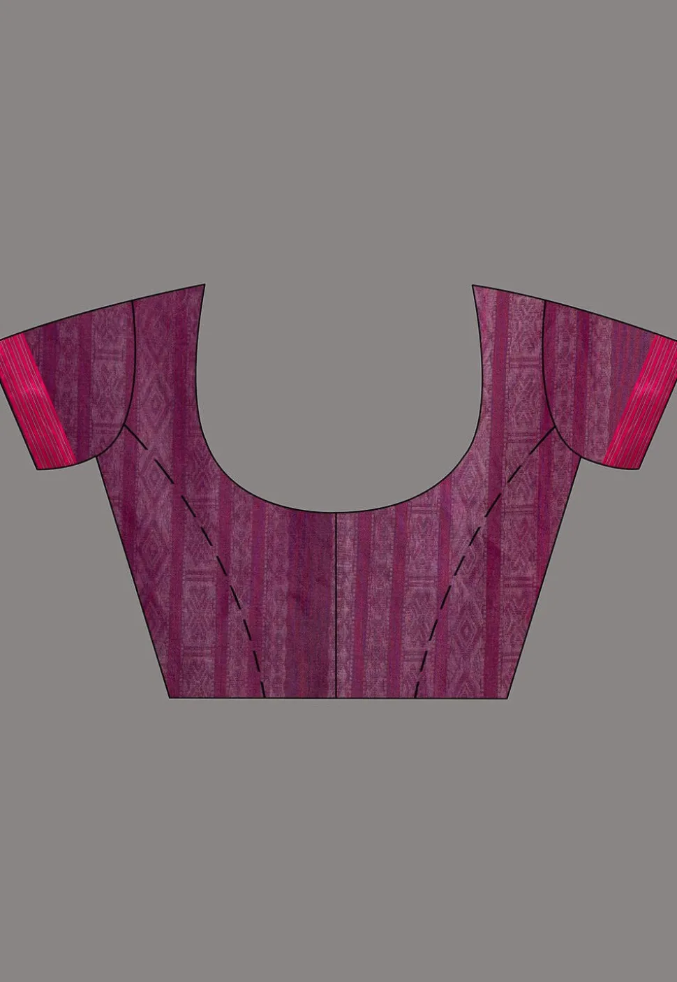 Woven Pure Cotton Saree in Dark Magenta