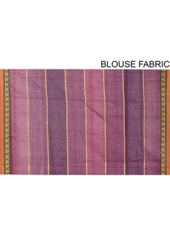 Woven South Cotton Saree in Maroon and Navy Blue
