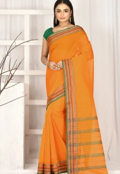 Woven South Cotton Saree in Mustard