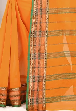 Woven South Cotton Saree in Mustard