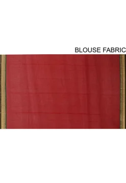 Woven South Cotton Saree in Maroon
