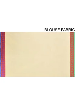 Woven South Cotton Saree in Light Beige