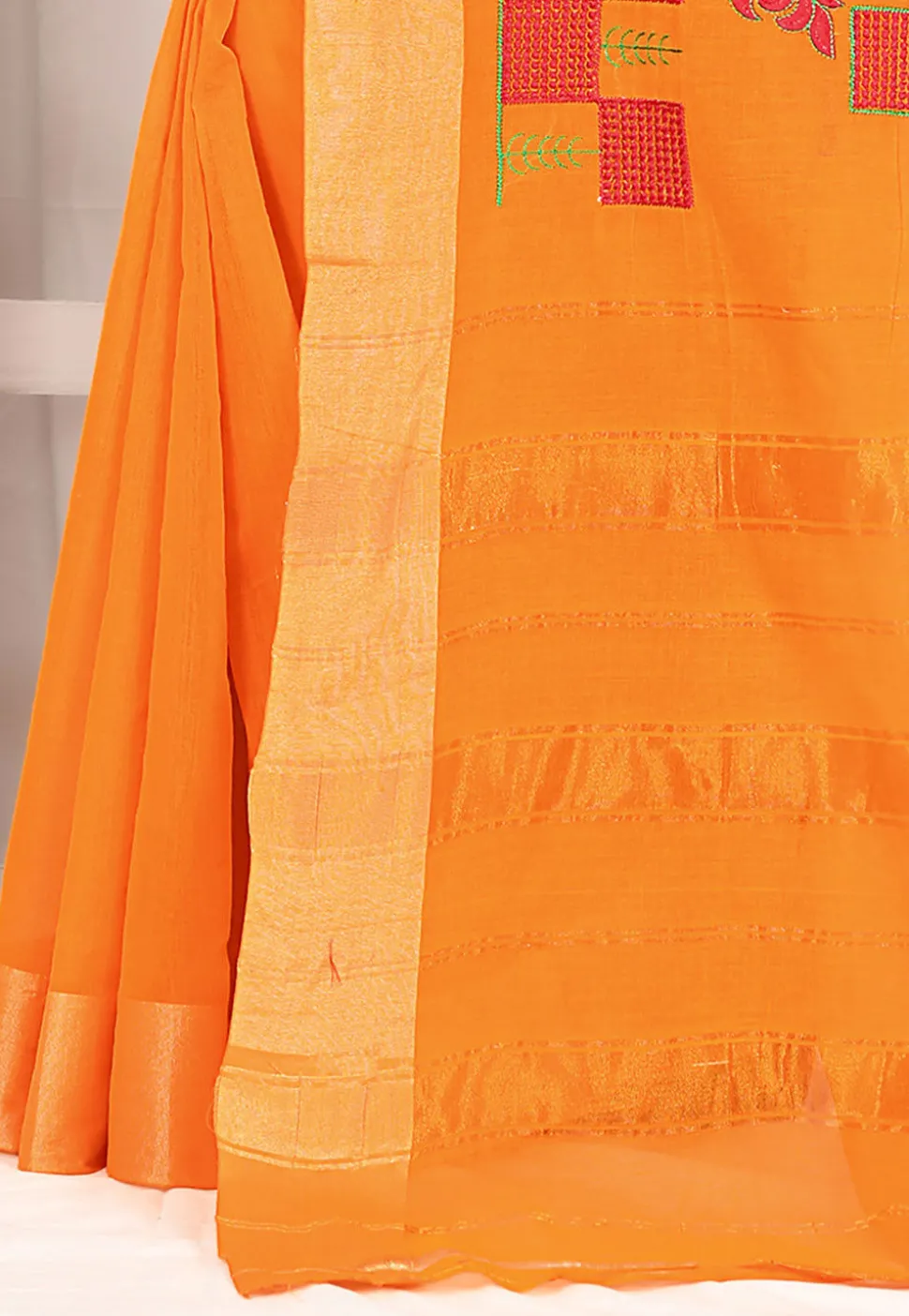 Woven South Cotton Saree in Mustard