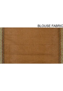 Woven South Cotton Saree in Dark Beige