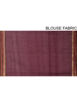 Woven South Cotton Saree in Maroon