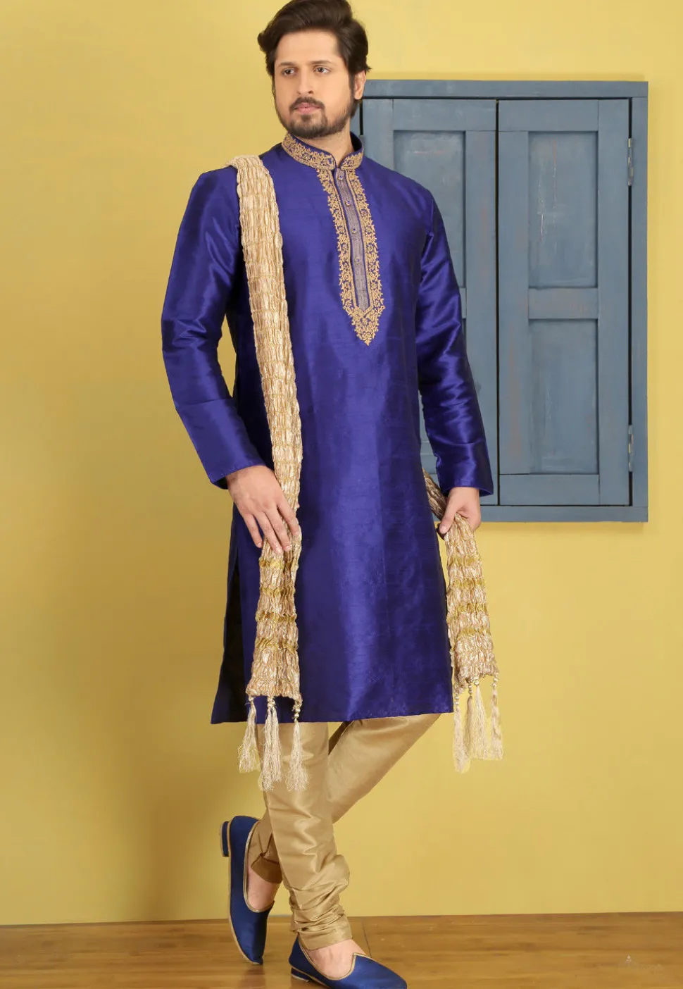 Woven Viscose Dupatta in Beige