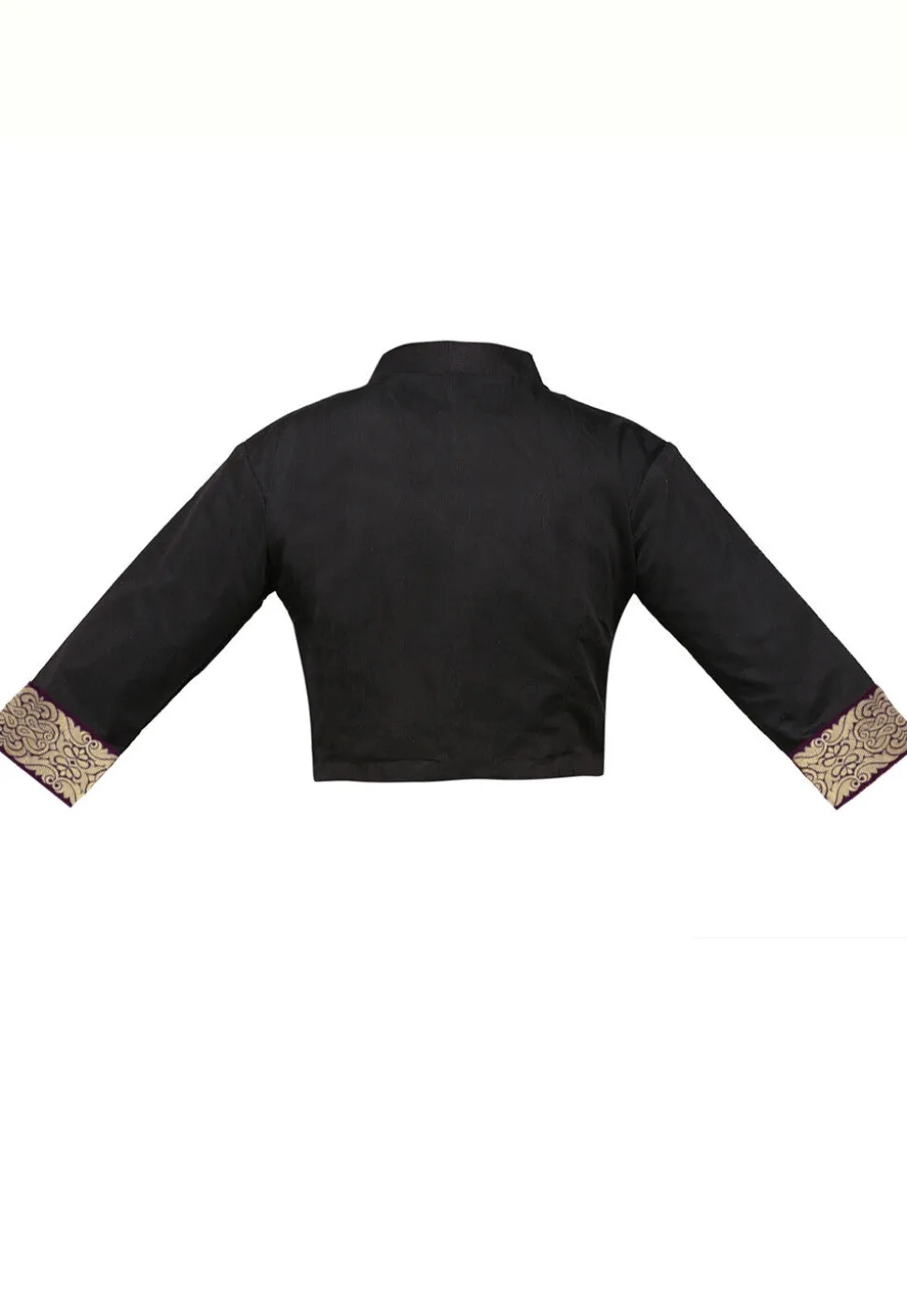 Zari Woven Chanderi Blouse in Black