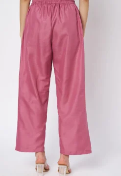 Zig Zag Printed Cotton Pant in Pink